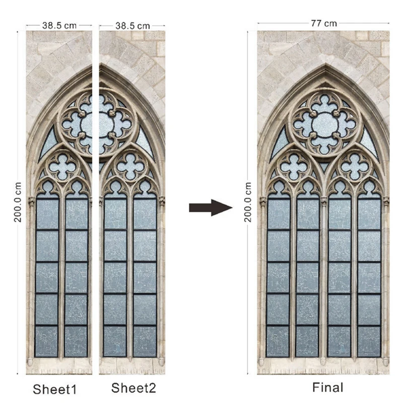 77x200см eid 3D Арка Наклейки На Дверь Комната Самоклеющаяся Пленка обои на дверь Ванная Комната декор стикер дверь Персонализированные Настенные Украшения Плакат