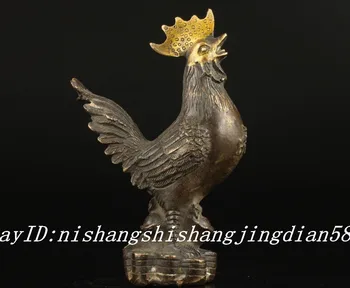 

Asian Chinese Superb Vintage Collection Old Handmade Brass Rooster Statue
