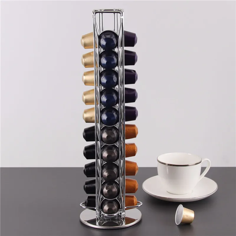 40 Cups Nespresso Coffee Pods Holder Rotating Rack Coffee Capsule Stand