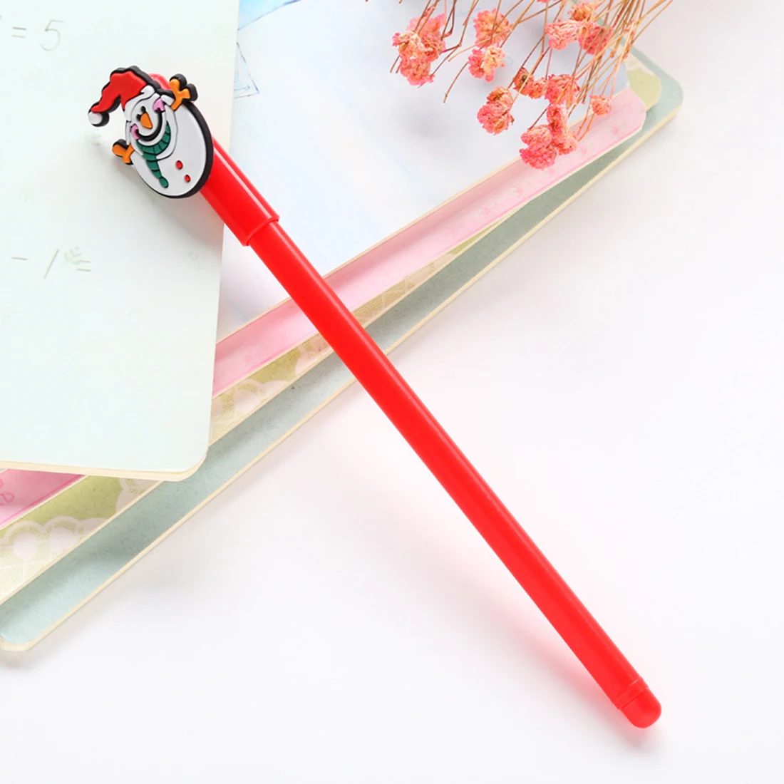 FangNymph креативный мультфильм Рождественская серия гелевых ручек 0,38 мм черная авторучка для подписи креативный подарок, школьные принадлежности канцелярские принадлежности - Цвет: Snowman red pole
