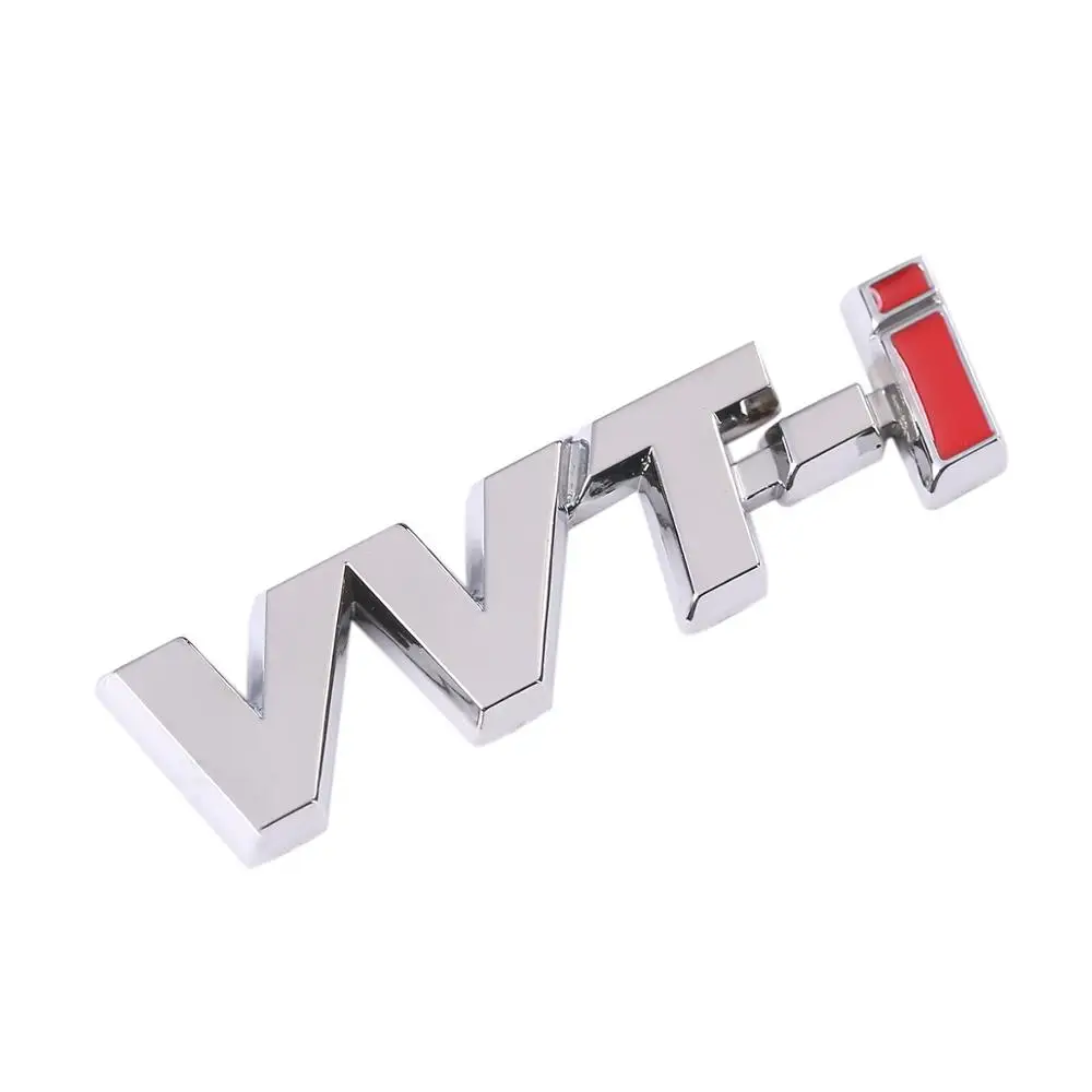 Логотип VVTi из металлического сплава серебристый стикер в виде ленты хрома для