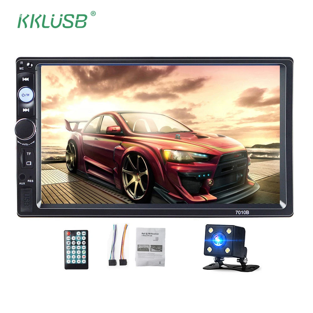 Autoradio 2 Din 7 inch LCD Touch screen car radio player auto audio bluetooth multiple Languages Menu support Rear View Camera