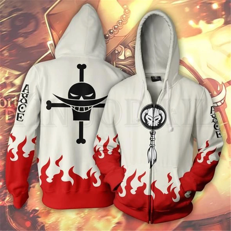 

Anime ONE PIECE Hoodie Men and Women Zipper Hoodies Luffy 3d Print Hooded Jacket for Boys Zoro Harajuku Streetwear Cosplay