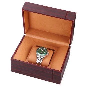 

HENGRC Watch Case High Quality Wooden Rectangular 1 Grids Watch Box Ladies Jewelry Box Brown