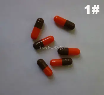 

(10,000pcs/lot) 1# Gray/Orange Gelatin Empty Capsules, Size 1 gel caps---Top and Bottom Closed