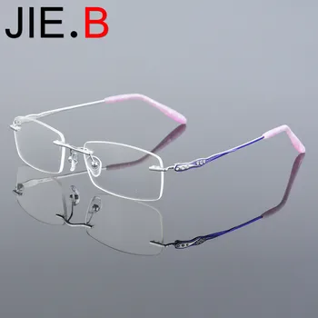 

New frameless fashion ladies glasses frame pure titanium glasses frame can be equipped with myopia, reading glasses