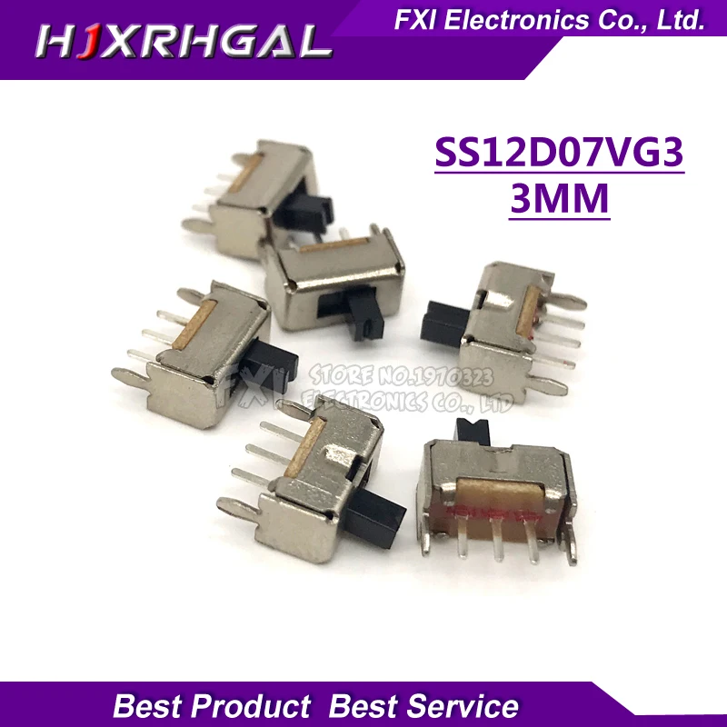 

20pcs Toggle switch SS12D07VG3 small toggle switch with bracket 5PIN 2 file handle high 3mm