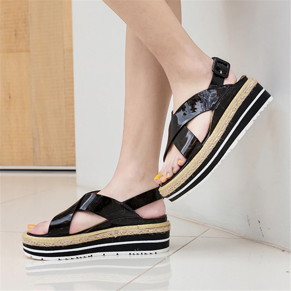 

LAPOLAKA Concise INS Hot Genuine Leather Shoes Sandals Women Summer Leisure Platform Women Casual Shoes Woman