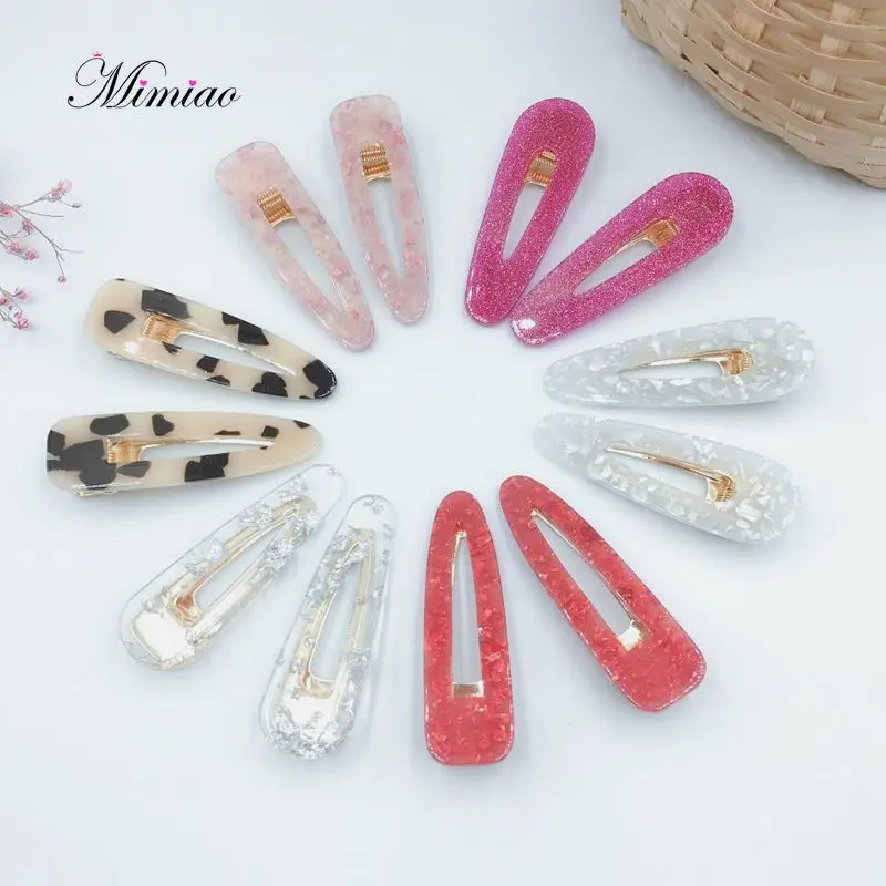 Best 12 Pcs Women Girls Acrylic Hollow Waterdrop Rectangle Hair Clips Tin Foil Sequins Hairpins Barrettes Headband Hair Accessories