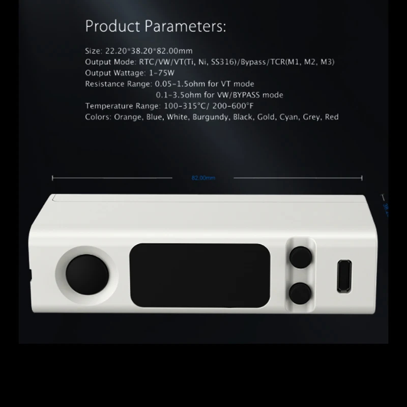 Joyetech eVic VTwo мини стартовый комплект с 75 Вт CUBIS Pro 4 мл бак BF 0 5 Ом DL катушка головка