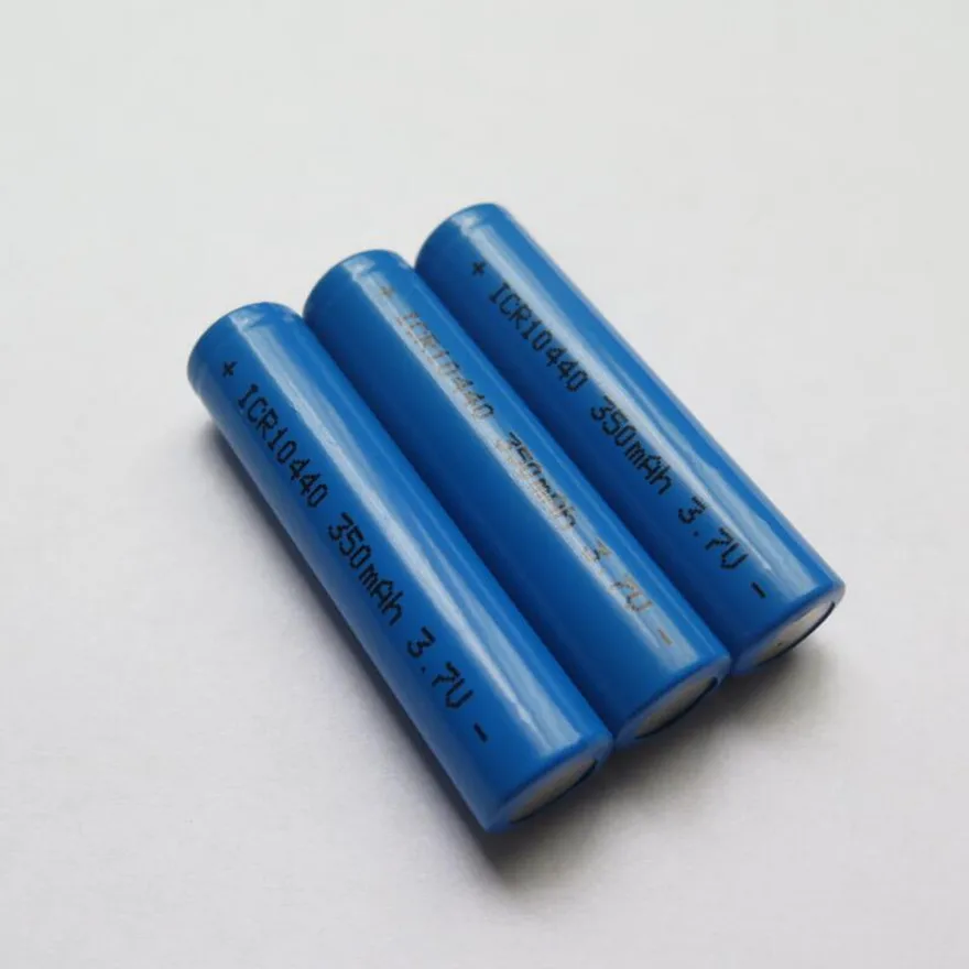 6pcs/lot High quality 3.7v 10440 lithium battery flashlight electronic cigarette 350MAH AAA rechargeable battery