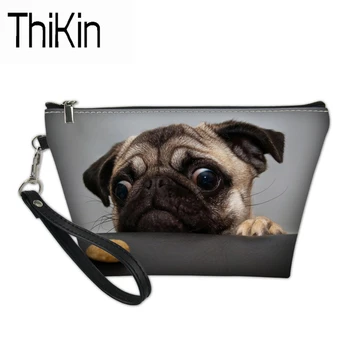 

THIKIN Cosmetic Bags & Cases Functional Bag for Women Makeup Case Pug Dog Cat Toiletry Bag Girl Travel Cosmetic Bag Vanity Case