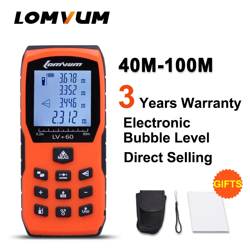 

LOMVUM 40m Case Trena Measure Tape Medidor Laser Ruler Digital Distance Meter Measurer Range Finder Lazer Metreler