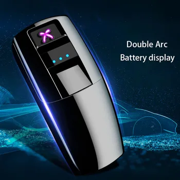 

USB Lighter Dual Arc Windproof Metal Flameless Electronic Lighter Cigarette Plasma Lighter Smoking Accessories Gadgets for Men