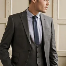 Изготовленный на заказ смокинг с лацканами с острыми углами мужские свадебные костюмы жениха(пиджак+ брюки+ жилет+ галстук