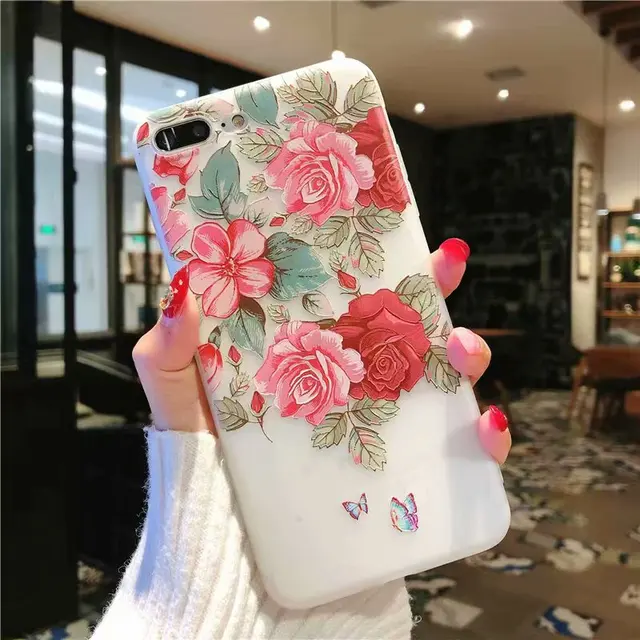 NiceKing Cute Cartoon Flowers Silicone Phone Cases For IPhone 6 6S 7 8