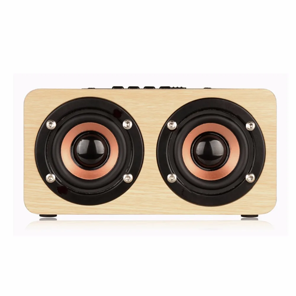 Деревянный Bluetooth динамик ADDKEY в стиле ретро HIFI Беспроводная колонка 3D двойной