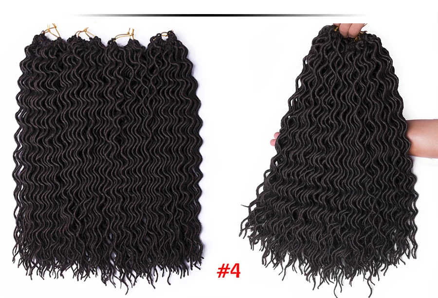 TOMO 18 дюймов Faux Locs CURLY, на крючках, косички, 24 нитей богиня Locs накладные волосы, затененные косички, волосы, синтетические косички, волосы в богемном стиле замки