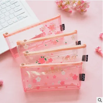 

16 Pcs/lot Pink Petal Cherry Sakura Pencil Bag Case Stationery Storage Organizer Bag School Office Supply