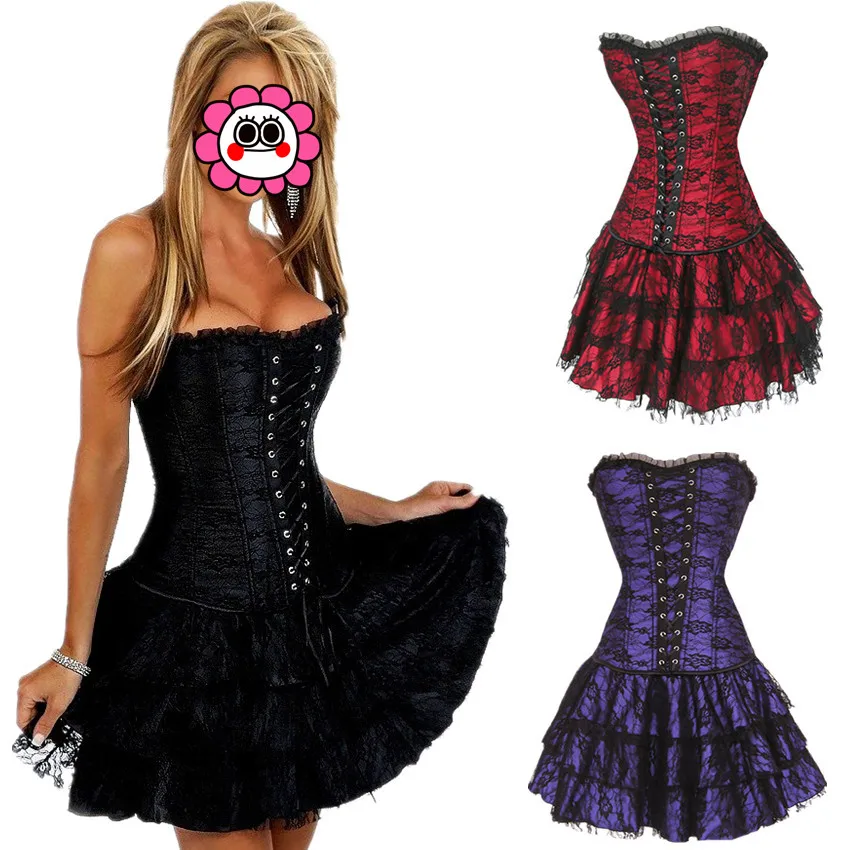 Abbille Sexy Steampunk Corsets Femmes Corset Robe Halloween Costume