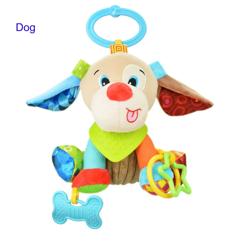Игрушка-колокольчик в виде животных, обучающие игрушки для малышей, погремушка-колокольчик, подвижная игрушка висящая над кроватью, плюшевая игрушка-прорезыватель, куклы D026