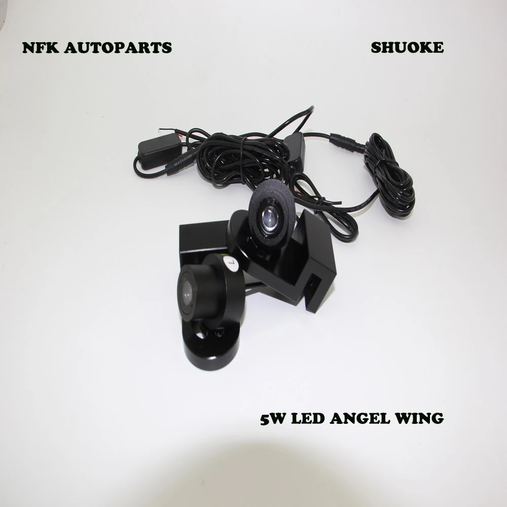 Freeshipping The Second Generation Car LED Angel Wing Light 12V 5W 2Pcs Ghost Shadow Door Welcome Lamp More Bright | Автомобили и