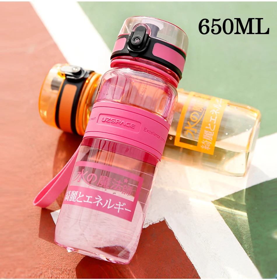 UZSPACE Water Bottles Fruit Tea Sport Portable LeakProof Shaker Tritan Plastic Drinkware 350ml500ml650ml BPA Free with Filter14