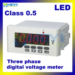 Трехфазный led вольтметр HY-3AV серии ac dc Цифровой voltimetro класса 0,5 voltimetro цифровой