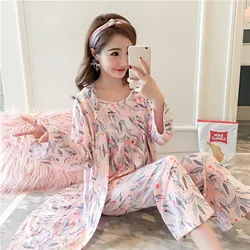 2019 Women Pajamas Set Sling Satin Silk Pajamas 3 Pieces Sleepwear For Women Long Sleeve Breathable Sexy Robe Homewear 2019 Women Pajamas Set Sling Satin Silk Pajamas 3 Pieces Sleepwear For Women Long Sleeve Breathable Sexy Robe Homewear