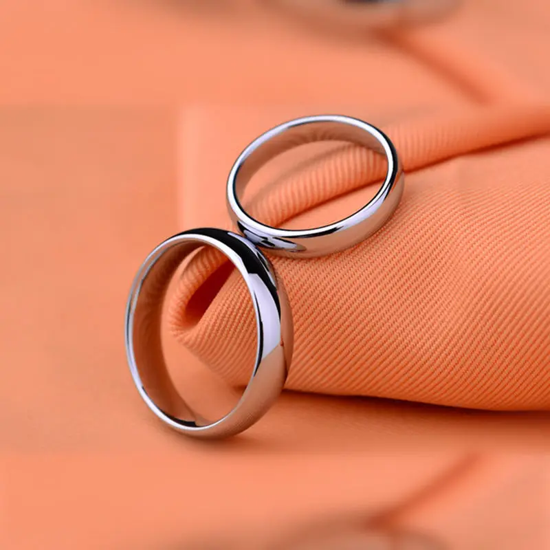 Romantic Wedding Rings For Lover Gold-Color Stainless Steel Couple Rings For Engagement Party Jewelry Wedding Bands