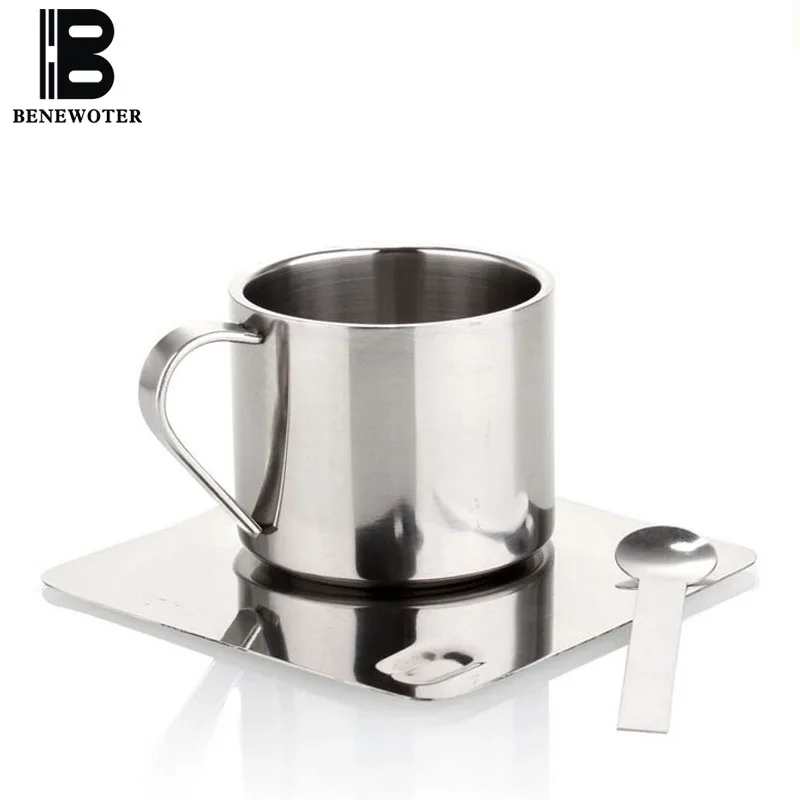 Us 16 63 37 Off 100ml Clic Double Layer Stainless Steel European Square Coffee Cups Saucer Spoon Set Metal Mug Insulation Anti Hot Cup In Us 16 63 37 Off 100ml Clic Double Layer Stainless Steel European Square Coffee Cups Saucer Spoon Set Metal Mug Insulation Anti Hot Cup In