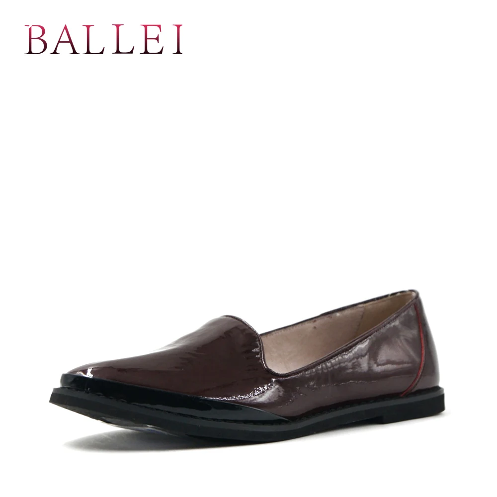 

BALLEI Luxury Woman Flats Vintage High Quality Genuine Leather Retro Round Toe Shoes Soft Slip-on Casual Solid Lady Loafers P12