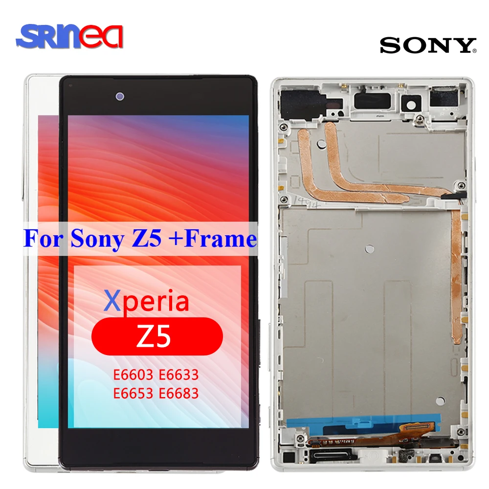 

For Sony Xperia Z5 E6603 E6633 E6653 LCD Display Touch Screen Digitizer Assembly Screen Replacement LCD with Frame + Adhesive
