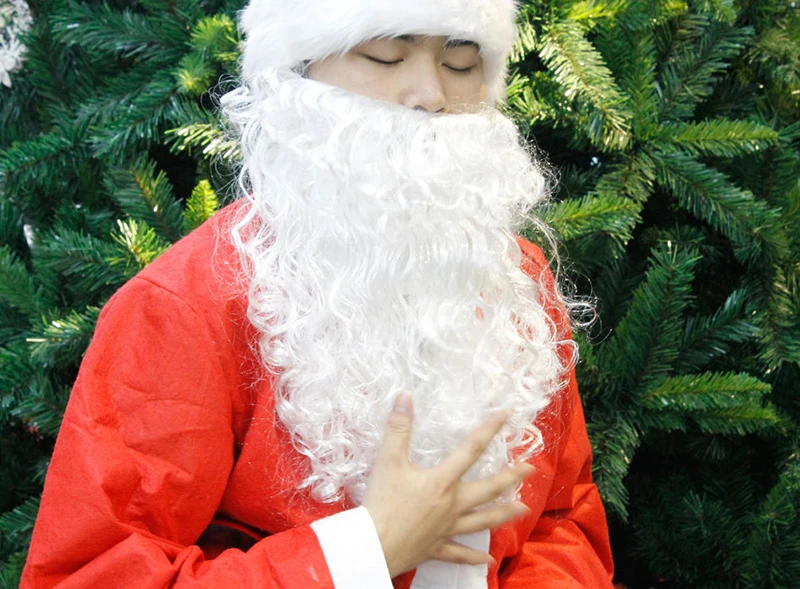 Рождество взрослый ребенок косплей Санта Клаус белая борода красивый Рождественский показ белый старый человек борода рождественские причудливые бороды