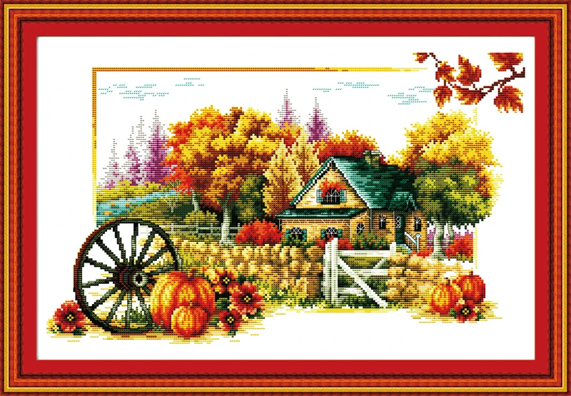 

Soul of autumn Cross Stitch Kits 11CT Printed 14CT Cross Stitch Set DIY Chinese Cross-stitch Counted Embroidery Needlework