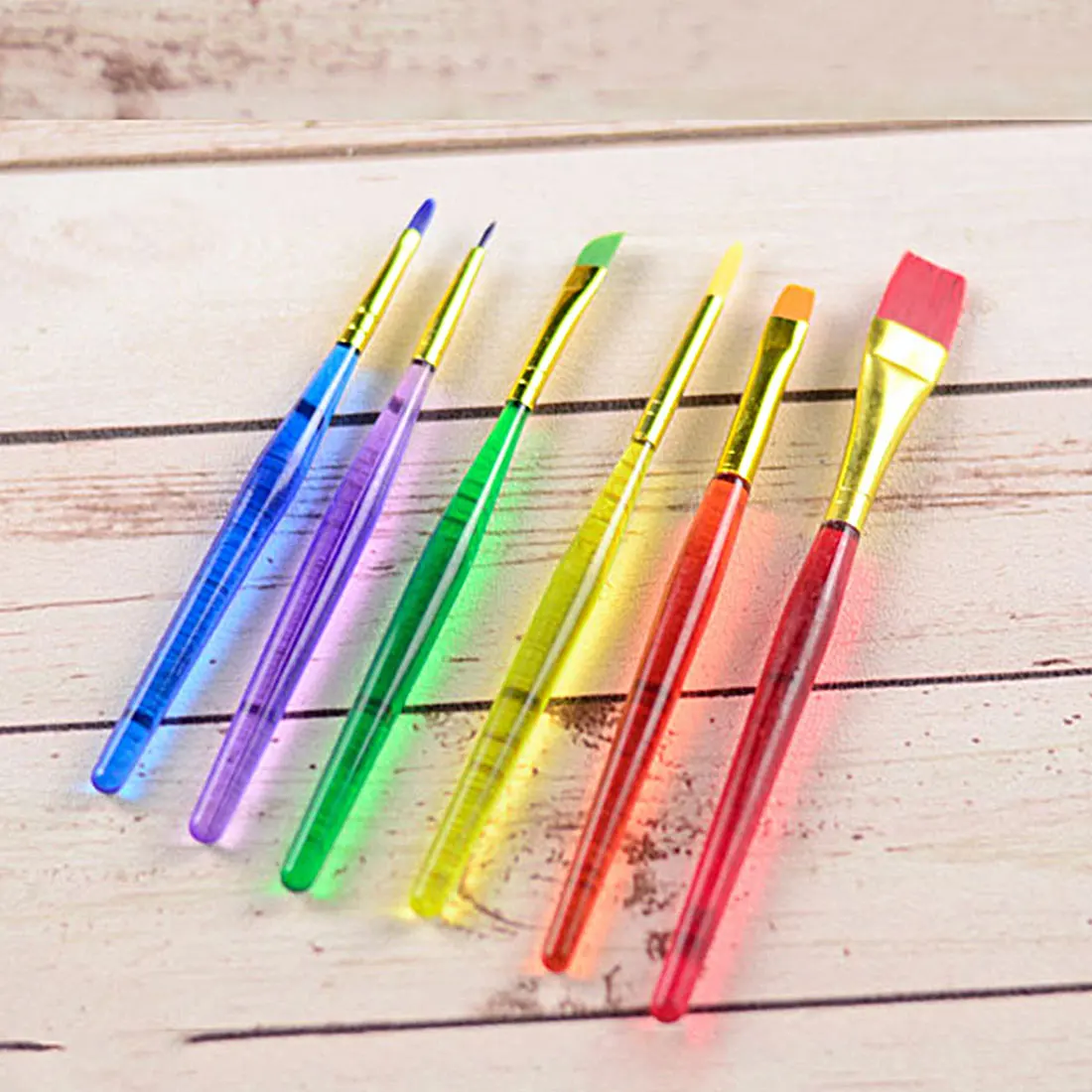 

Hot 2017 1Set Brush Cake Colored Plastic Fondant Cake Brush Decorating Painting Set Dusting Diy Pastry Tool