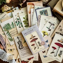 Коллекция природы винтажная мода бумажные закладки DIY открытка подарок 30 шт./лот