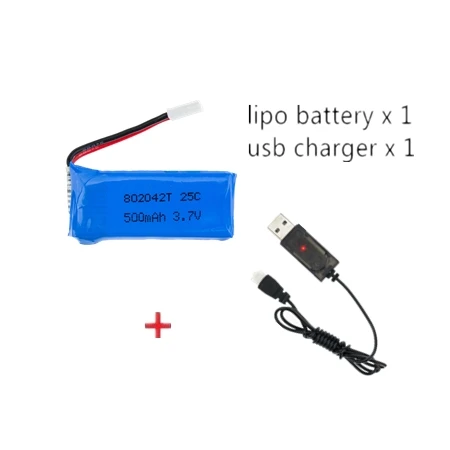 3 7 В 500 мАч 25C 802042 Lipo аккумулятор с usb-кабелем для зарядки Hubson H107 Udi U942A U816 JXD385