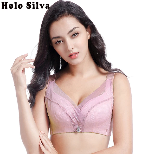 Plus Size 52b 52c 52d No Rims Wide Straps 115de 120de Thin Lace Wireless  Push Up Bra No Padded Push Up Wide Strap Breathable Bra - Bras - AliExpress