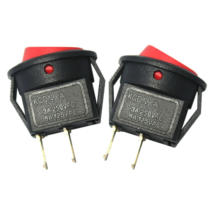 

5pcs/lot Rocker Switch Rocker Round Rocker Power Switch Small Red Button 3A 250V Open Hole 15mm