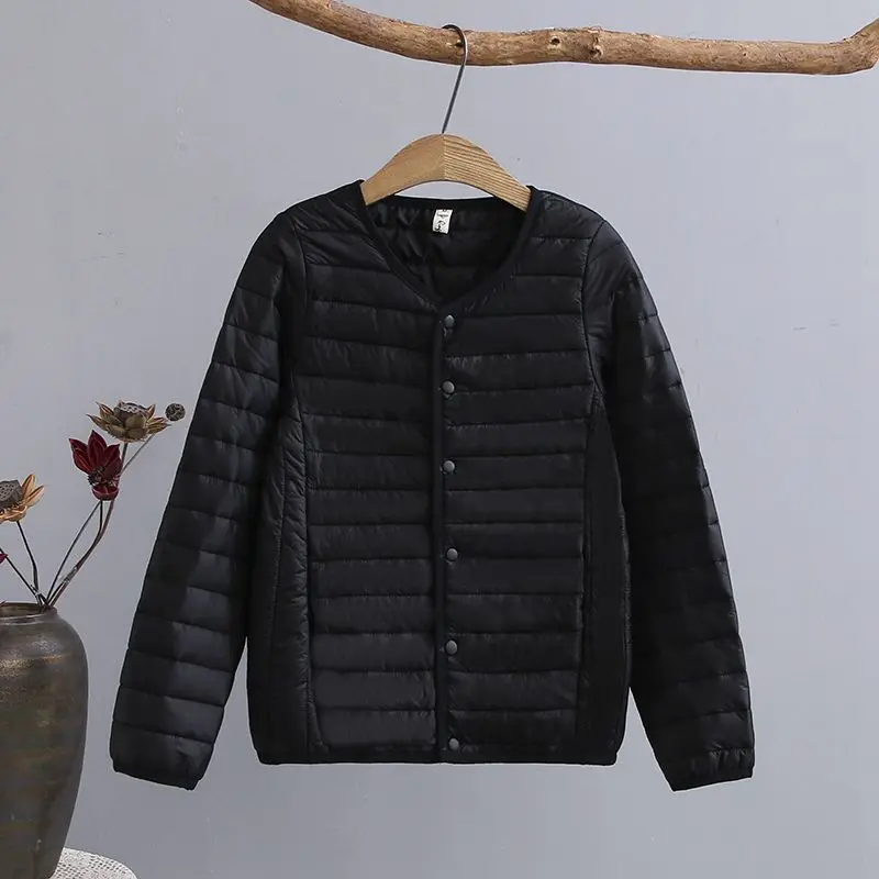 NewBang 5XL 6XL размера плюс легкое хлопковое пальто женское зимнее теплое пальто без воротника на молнии тонкие куртки