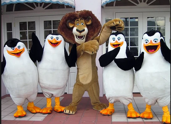

mascot 4 penguins lion alex mascot costume fancy dress custom fancy costume cosplay theme mascotte