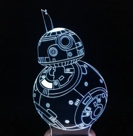 Звездные войны Робот BB 8 BB8 3D Сенсорная лампа Настольная Светодиодная идеальный