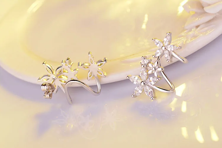 Высокое качество модные блестящие CZ Циркон бабочка Звезда женские 925 пробы серебряные женские серьги-гвоздики ювелирные изделия подарок для женщин