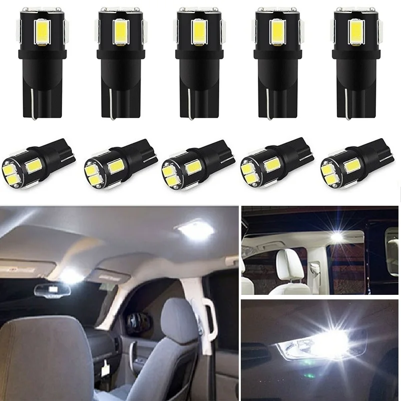 

10x W5W LED T10 LED Interior Car Lights For Renault Duster Megane 2 3 Logan Clio Fluence Captur Sandero Laguna leds for auto 12V