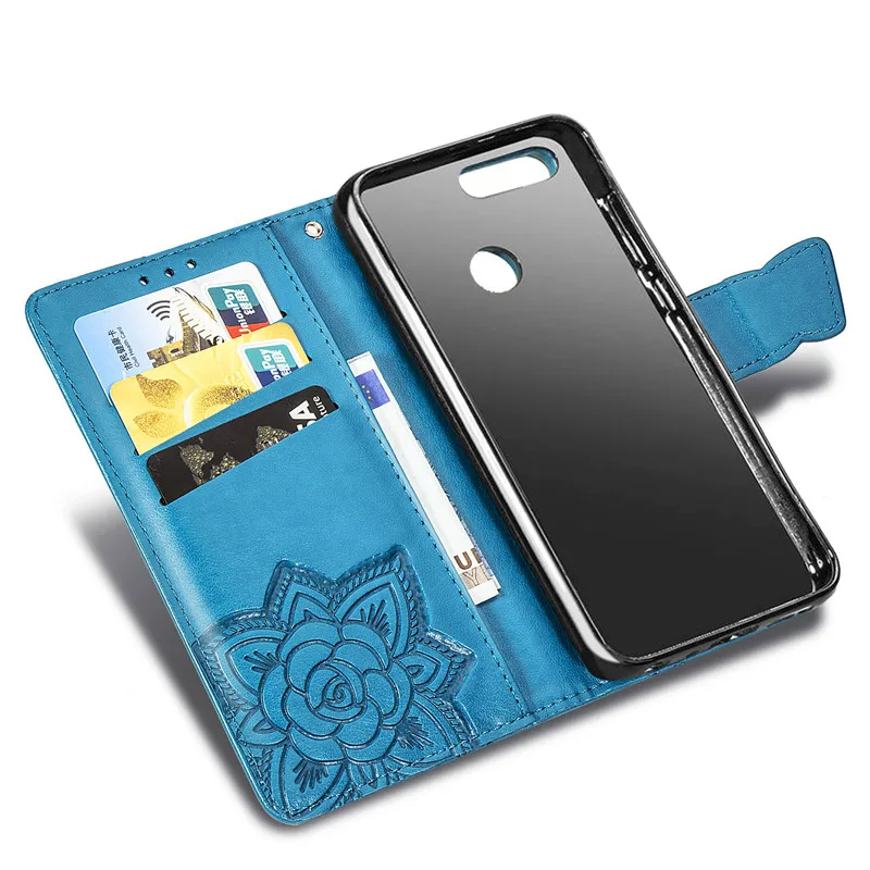Huawei P Smart FIG-LX1 Case Soft Silicone Luxury 3D Butterfly Leather Wallet Flip Case For Huawei P Smart 5.65 Cover Leather Phone Case