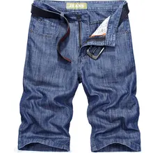 Лето, 30~ 42, военные джинсовые шорты, брендовая одежда, синие джинсы, прямые мужские шорты, карго, хлопок, мужские повседневные шорты с карманами