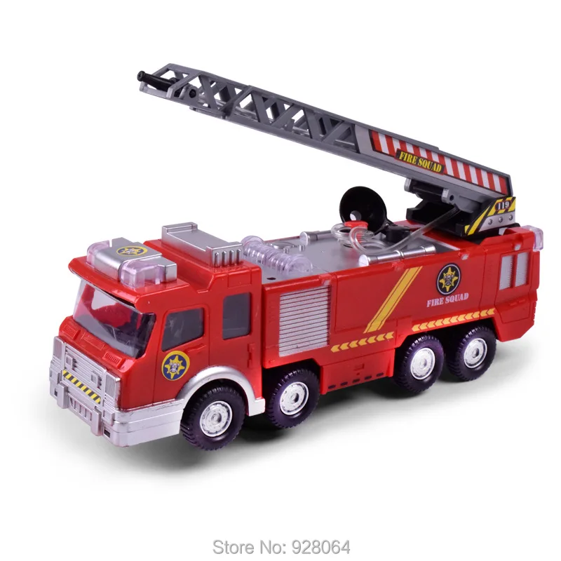 

Electric universal spray fire truck/simulation music lights/rc car model/baby toys for children/toy/lepin technic/