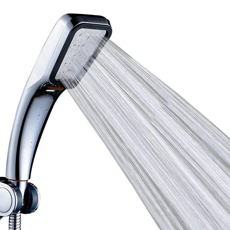 

300 Holes Pressurized Bath Shower Head Chrome Plated ABS Plastic Water Saving Shower Booster Bathroom Water Shower