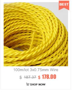 2*0,75 10 м/лот Edison текстильный кабель, тканевый провод для люстры подвесные провода ламп плетеная ткань Электрический кабель Винтаж лампы шнур